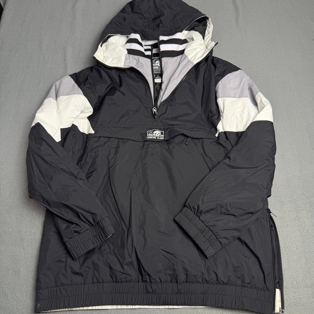Lurking Class Sketchy Tank Colorblock Anorak Jacket Mens Size L Windbreaker Hood